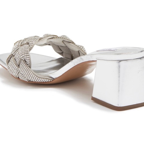 Steve Madden Maillot Braided Embellished Glitter Heeled Sandal -Size 7 - Picture 2 of 4